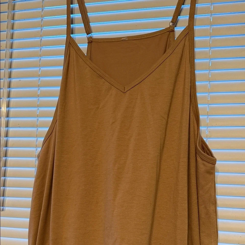 Tan Jumpsuit with Pockets
